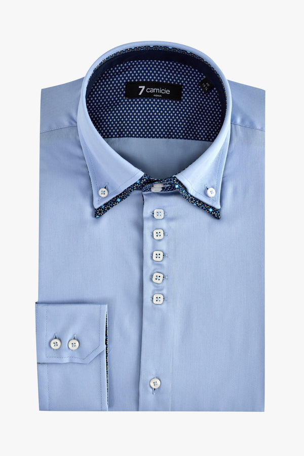 Marco Polo Iconic Satin Man Shirt Light Blue