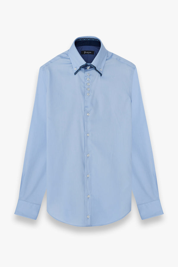 Marco Polo Iconic Satin Man Shirt Light Blue