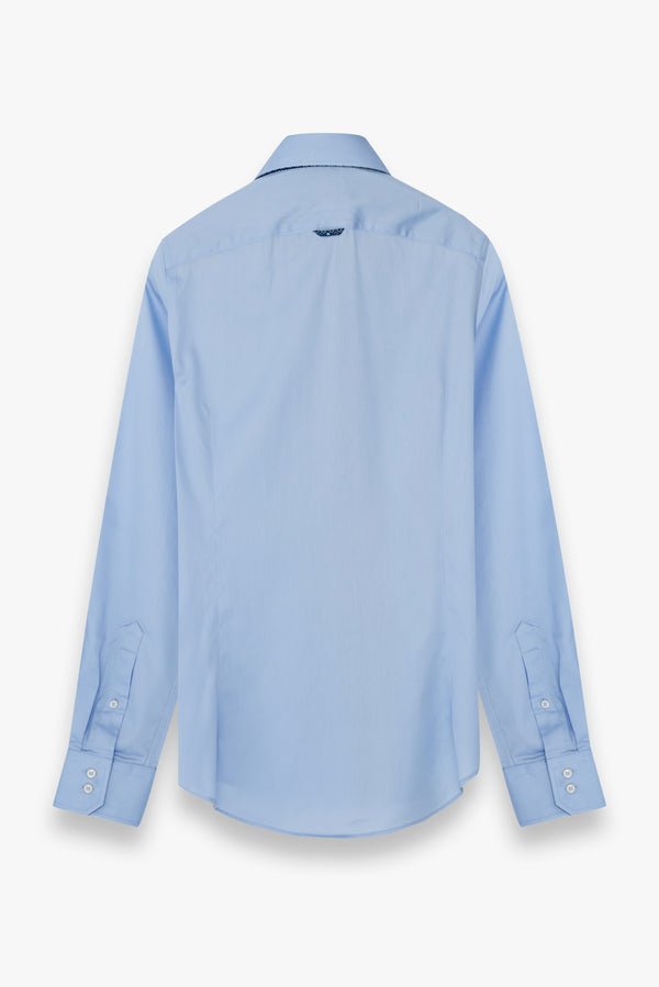 Marco Polo Iconic Satin Man Shirt Light Blue