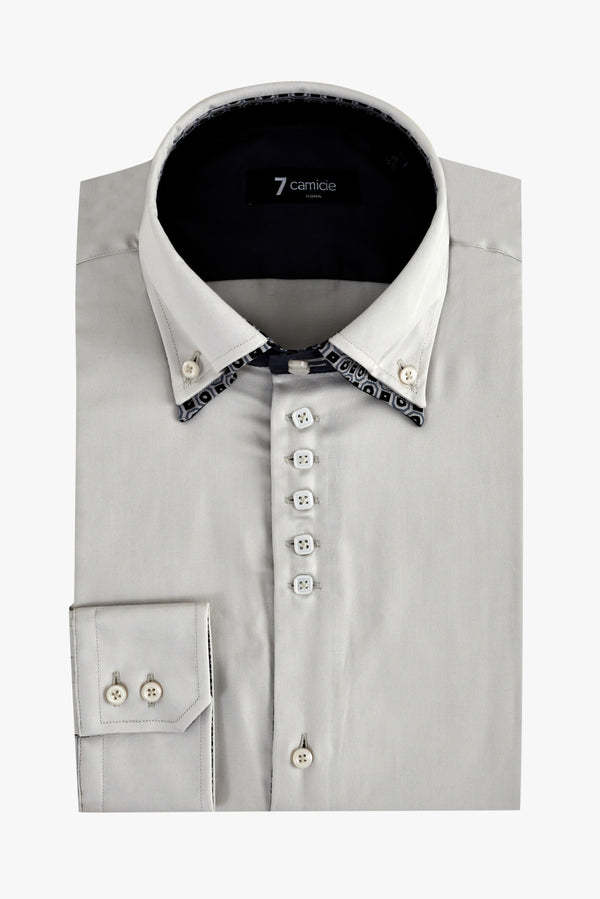 Camicia Uomo Marco Polo Iconic Satin Grigio