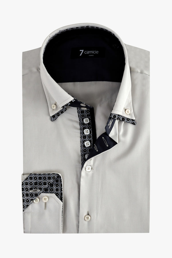 Camisa Hombre Marco Polo Iconic Satin Gris
