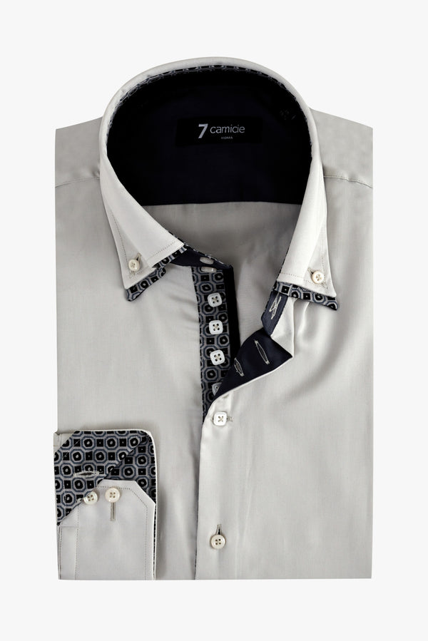 Marco Polo Iconic Satin Man Shirt Grey