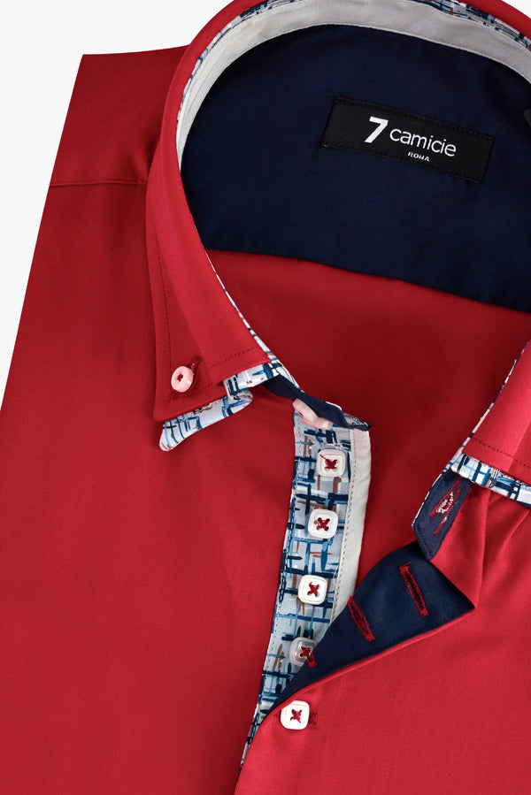 Chemise Homme Marco Polo Iconic Satin Rouge