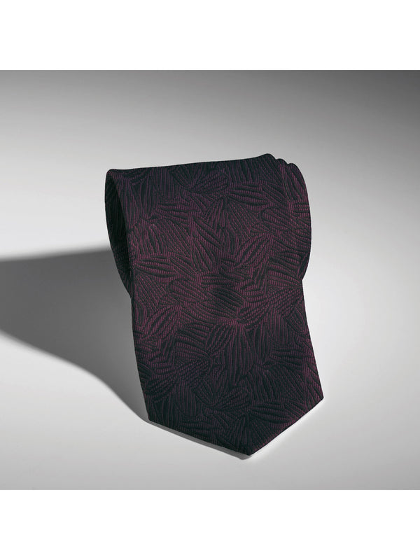 Silk Man Tie Black Purple