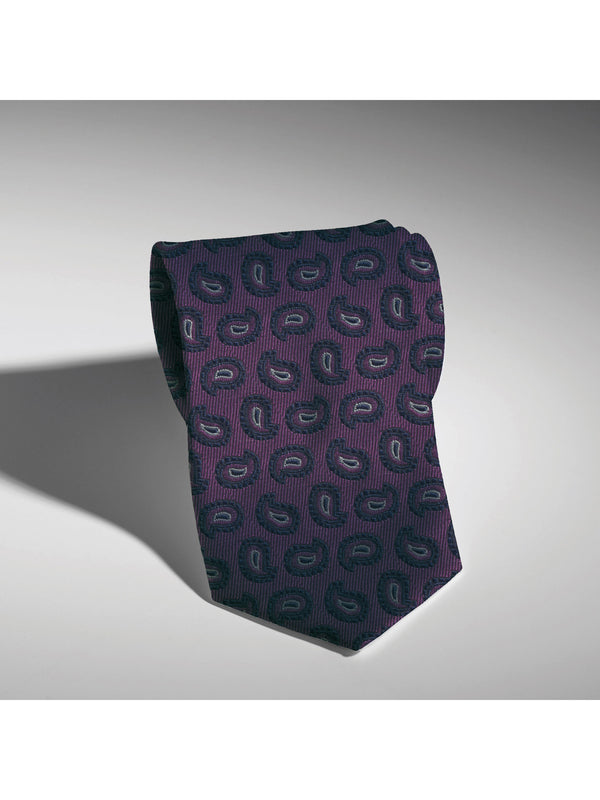 Herren Krawatte Seide Violett Blau