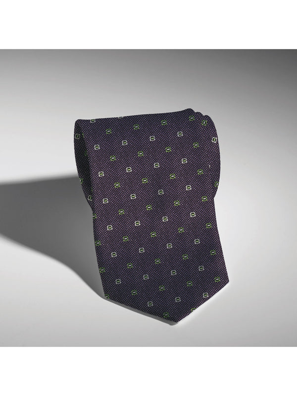 Herren Krawatte Seide Violett Grun