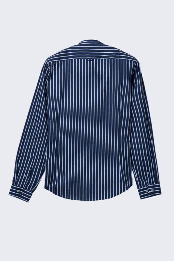 Camicia Uomo Caravaggio Sport Popelin Blu Bianco