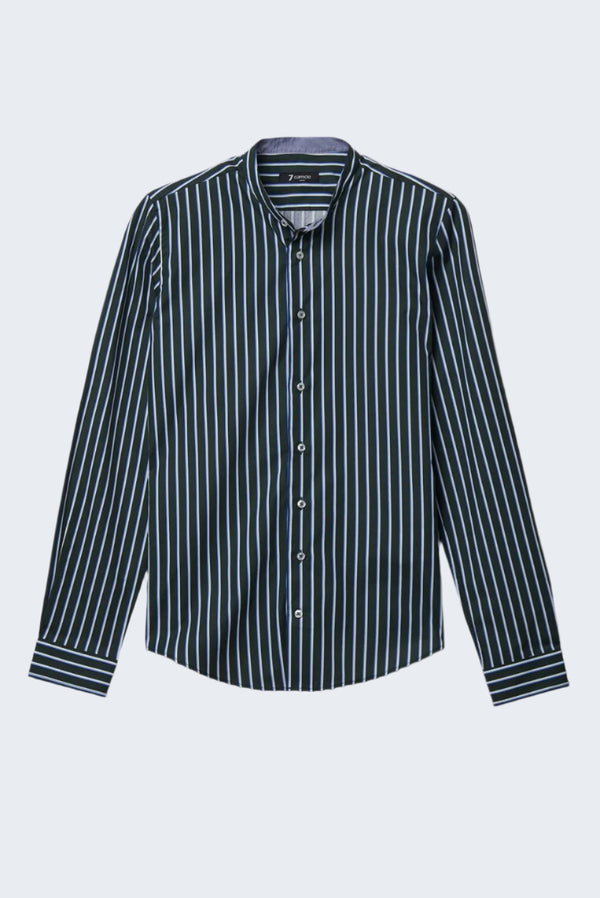 Camicia Uomo Caravaggio Sport Popelin Verde Bianco