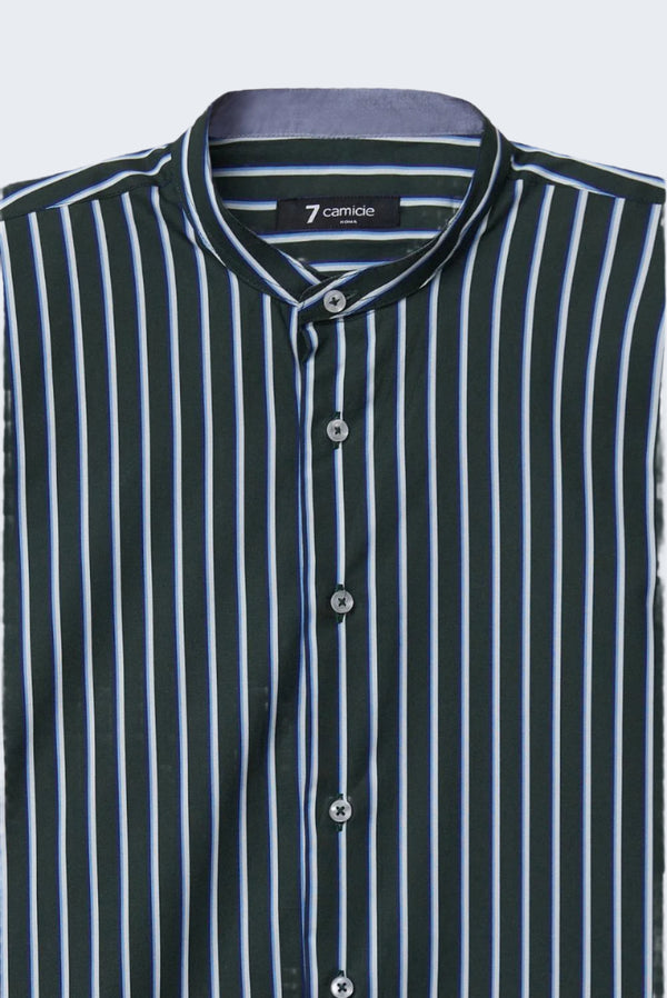 Camicia Uomo Caravaggio Sport Popelin Verde Bianco