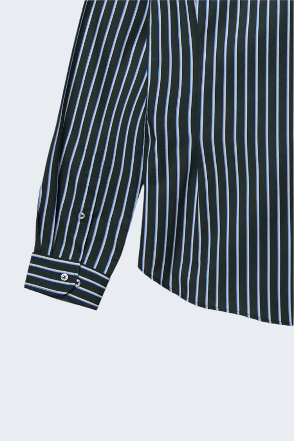 Camicia Uomo Caravaggio Sport Popelin Verde Bianco