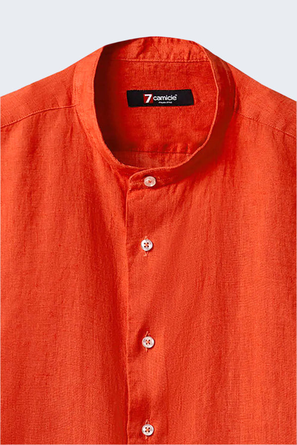 Camisa Hombre Caravaggio Essential Lino Naranja