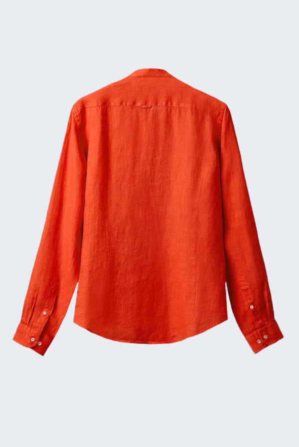 Camisa Hombre Caravaggio Essential Lino Naranja