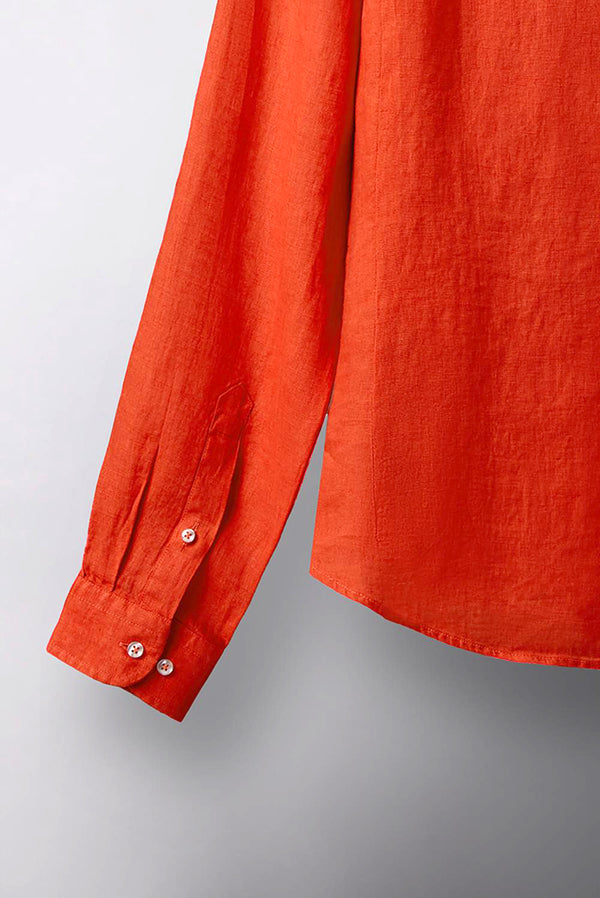 Camisa Hombre Caravaggio Essential Lino Naranja