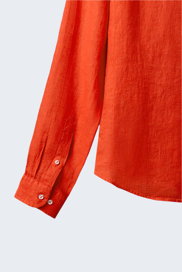 Camisa Hombre Caravaggio Essential Lino Naranja