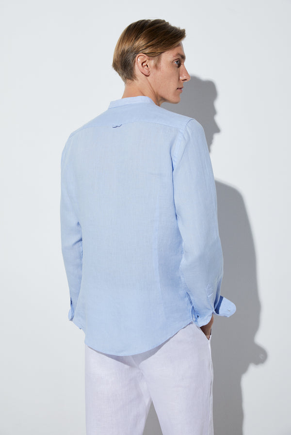 Caravaggio Essential Herren Hemd Leinen Hellblau