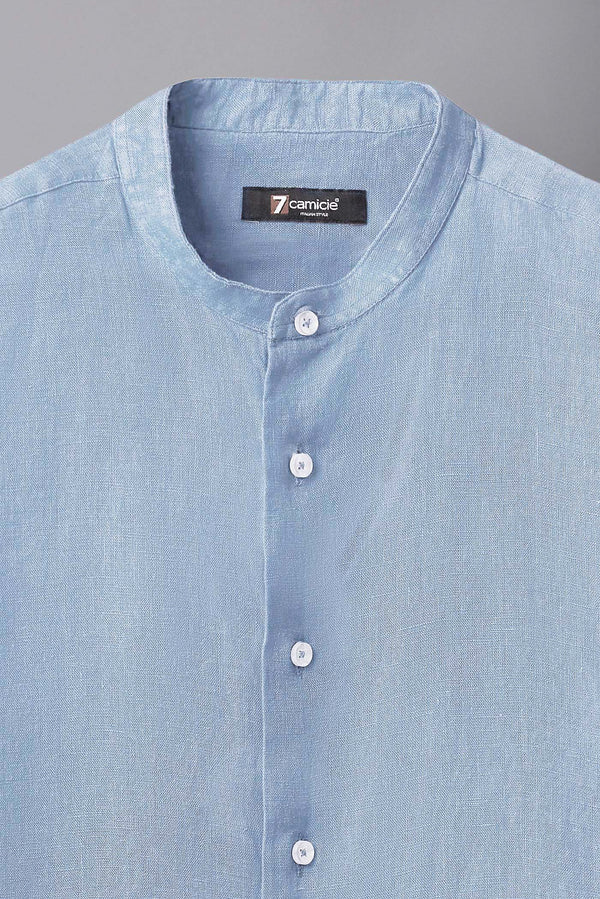 Caravaggio Essential Herren Hemd Leinen Hellblau