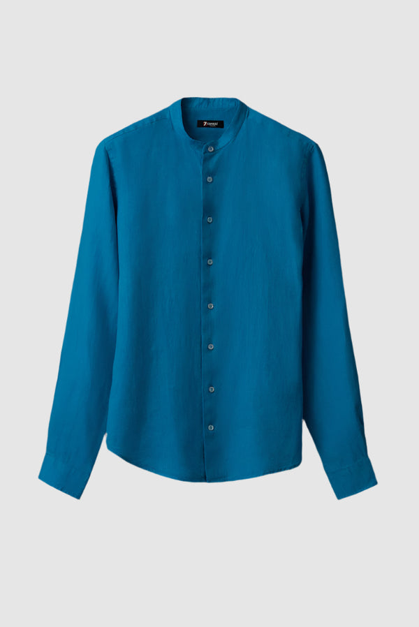Caravaggio Essential Herren Hemd Leinen Hellblau