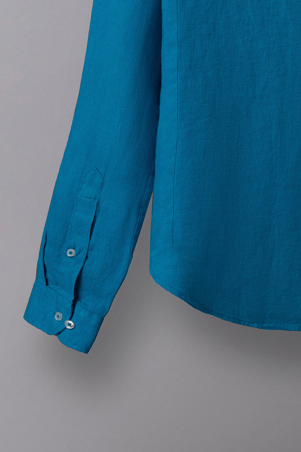 Camisa Hombre Caravaggio Essential Lino Azul Claro