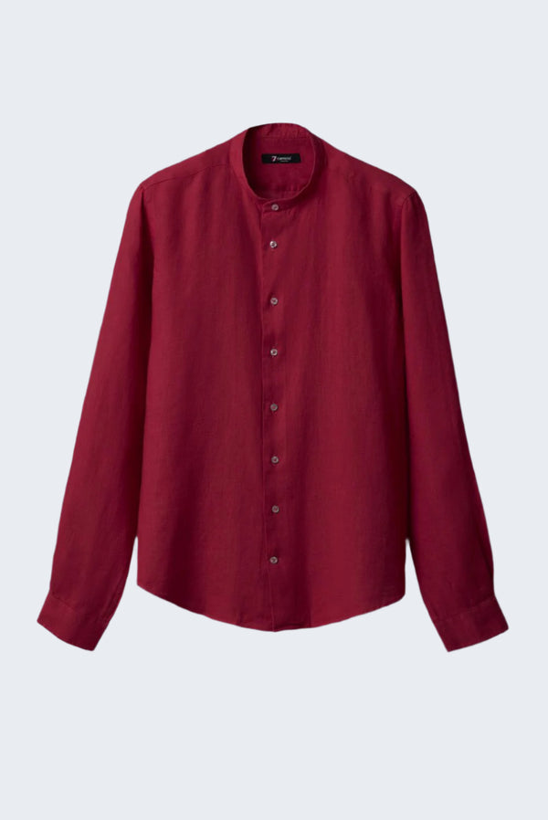 Camisa Hombre Caravaggio Lino Rojo