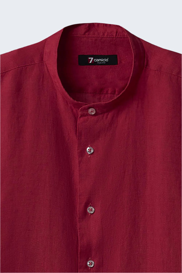 Camisa Hombre Caravaggio Lino Rojo