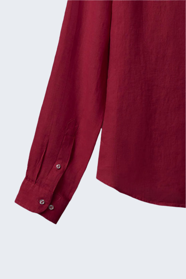 Camisa Hombre Caravaggio Lino Rojo