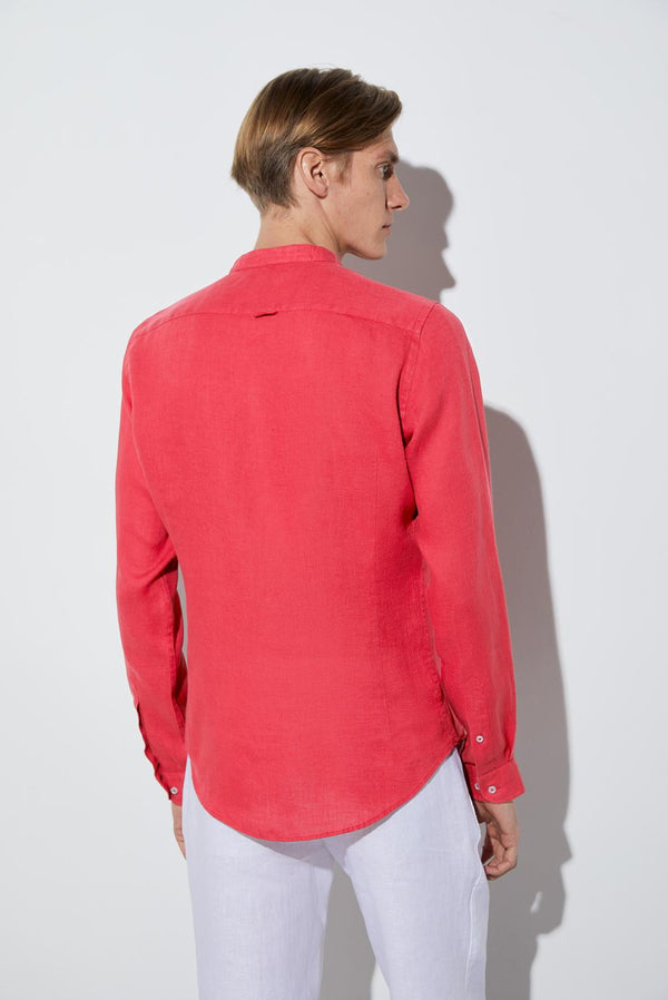 Camisa Hombre Caravaggio Lino Rojo