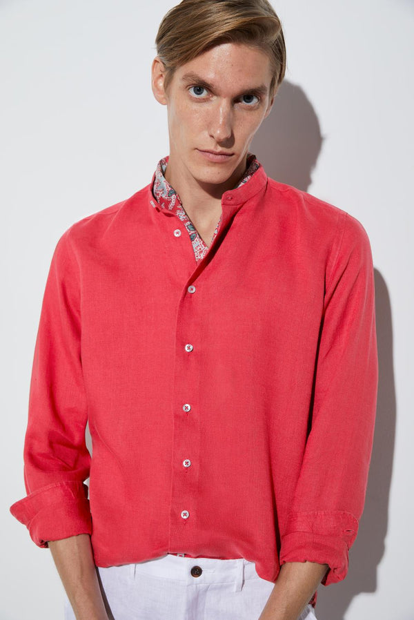 Chemise Homme Caravaggio Essential Lin Rouge
