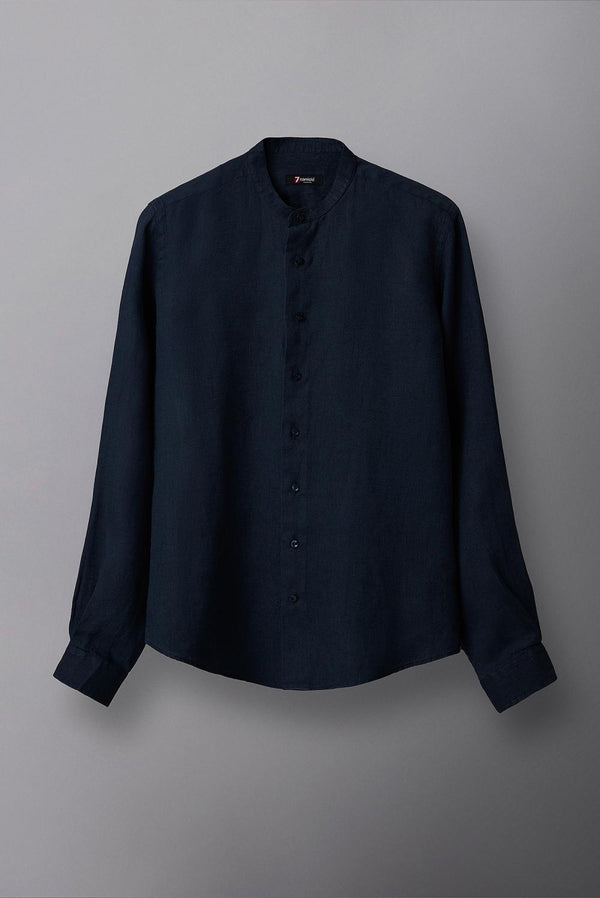 Caravaggio Essential Herren Hemd Leinen Blau