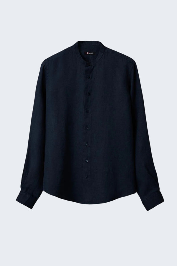 Camicia Uomo Caravaggio Essential Lino Blu