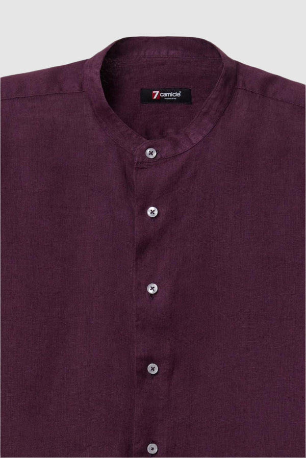 Caravaggio Herren Hemd Leinen Violett