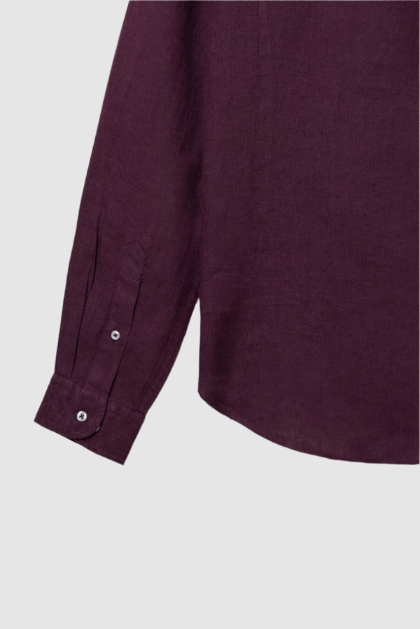 Caravaggio Herren Hemd Leinen Violett