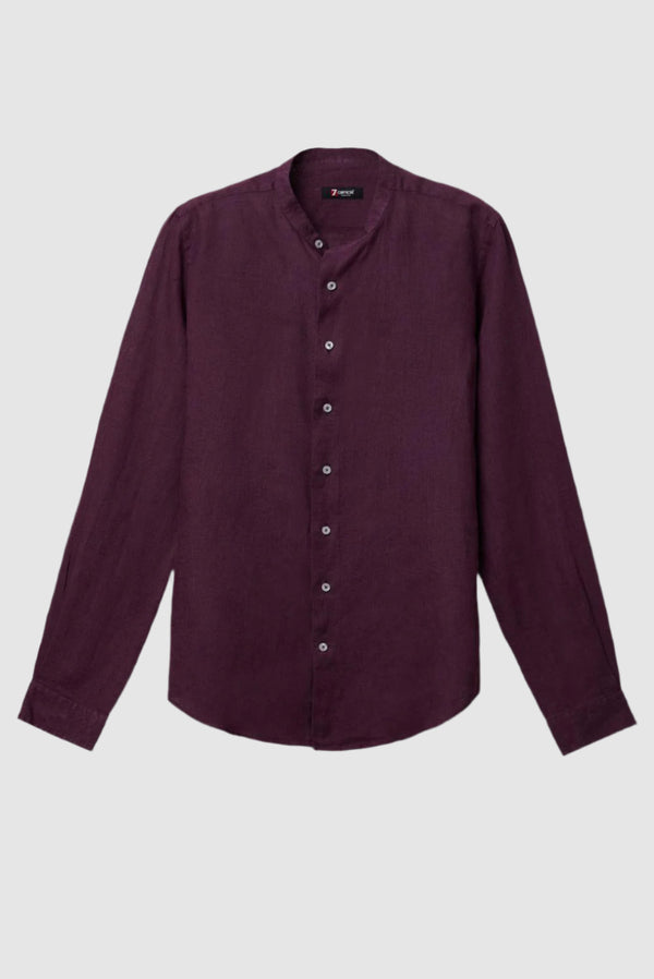 Caravaggio Herren Hemd Leinen Violett