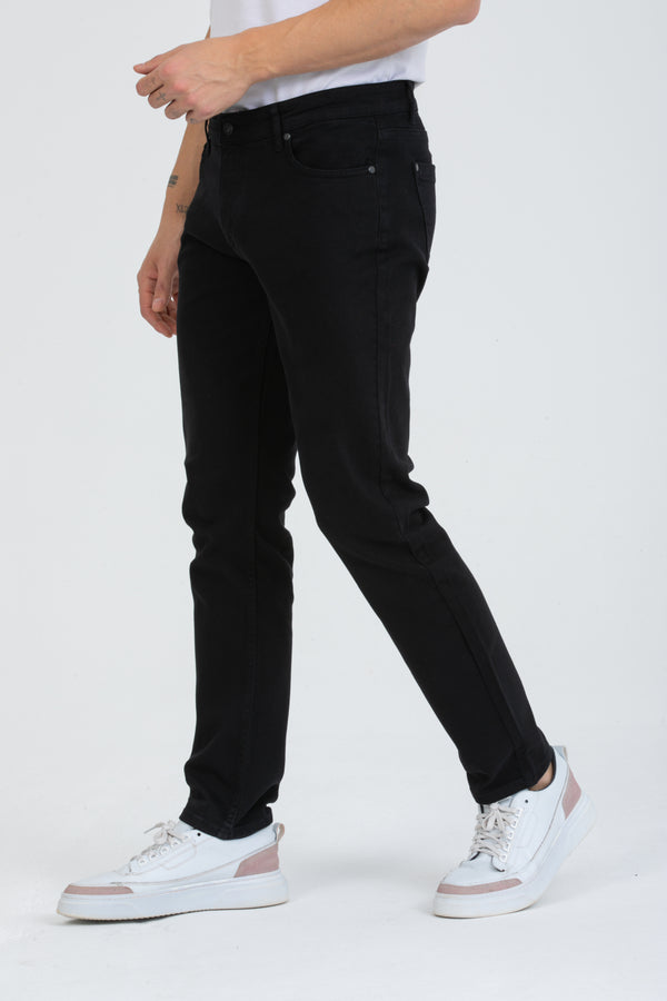 Pantalones Hombre Algodon elástico Negro