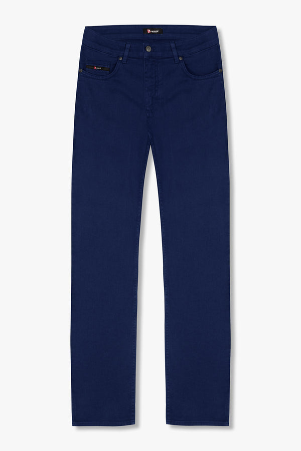 Pantaloni Uomo Cotone elastico Blu scuro