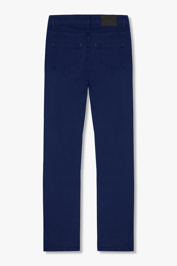 Pantaloni Uomo Cotone elastico Blu scuro