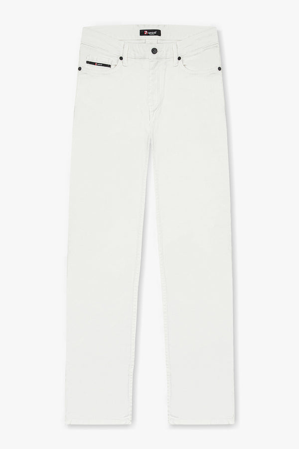 Pantalones Hombre Algodon elástico Blanco
