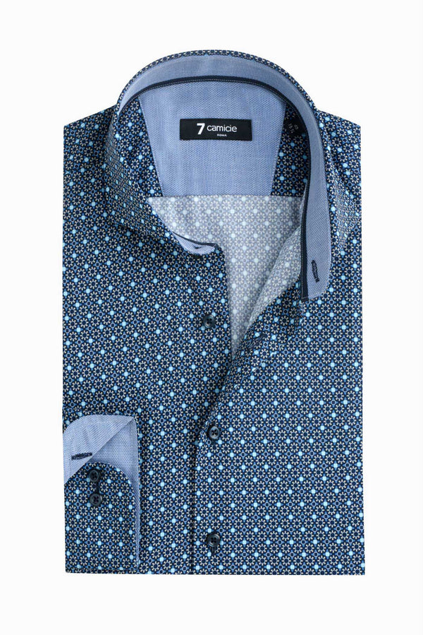 Camicia Uomo Firenze Sport Popelin Blu Celeste