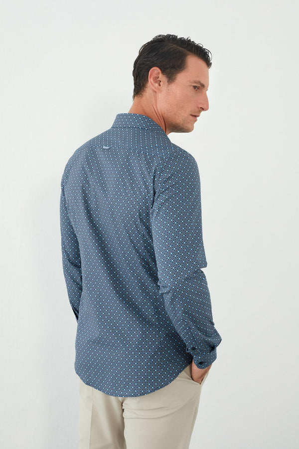 Firenze Sport Poplin Man Shirt Blue Light Blue