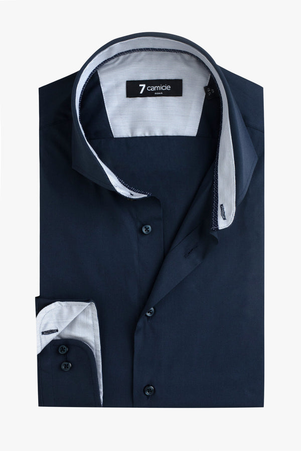 Firenze Sport Poplin Stretch Man Shirt Blue