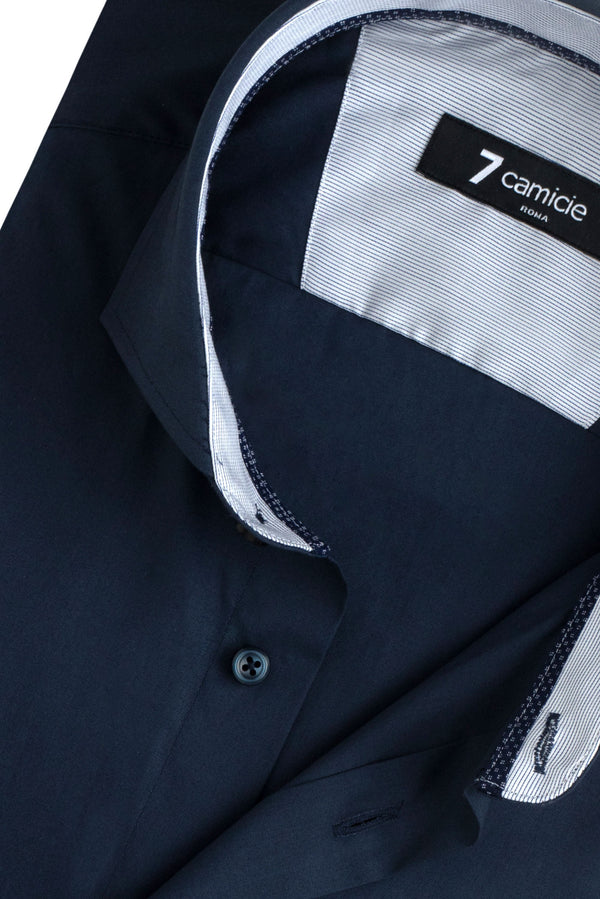 Firenze Sport Poplin Stretch Man Shirt Blue