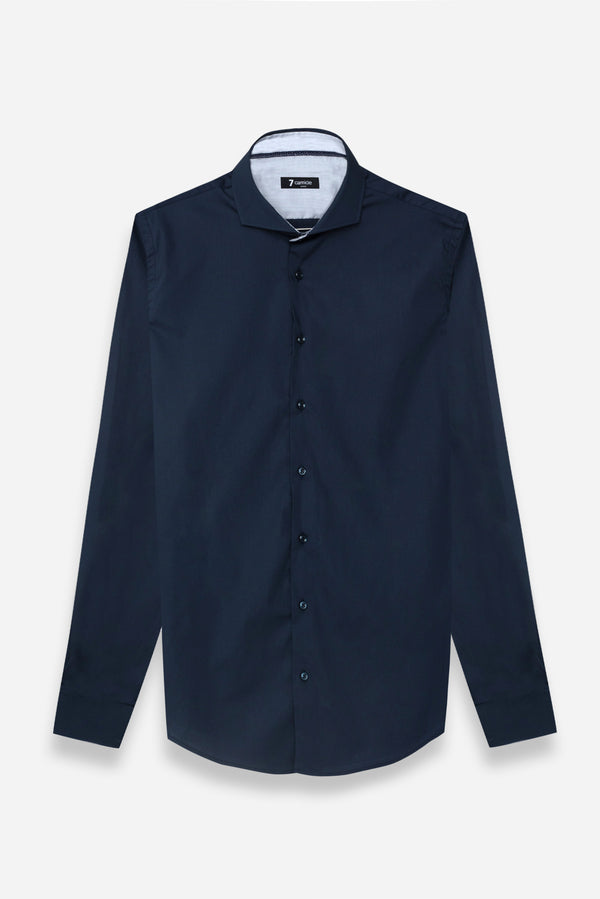 Firenze Sport Poplin Stretch Man Shirt Blue
