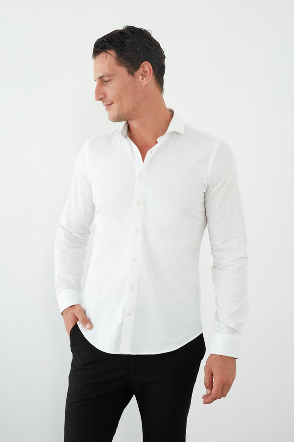 Firenze Sport Poplin Stretch Man Shirt White