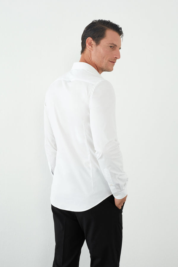 Camicia Uomo Firenze Sport Popelin Stretch Bianco