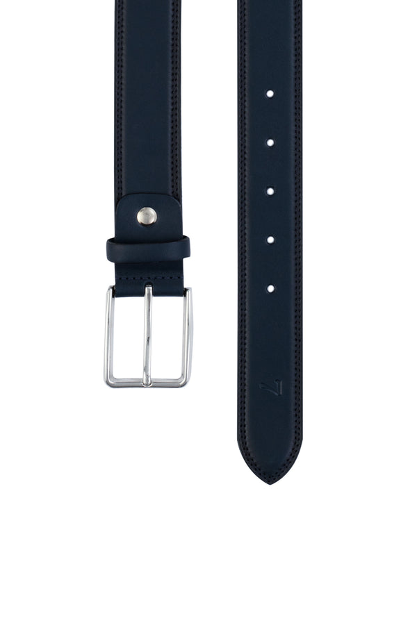 Leather Man Belt Blue