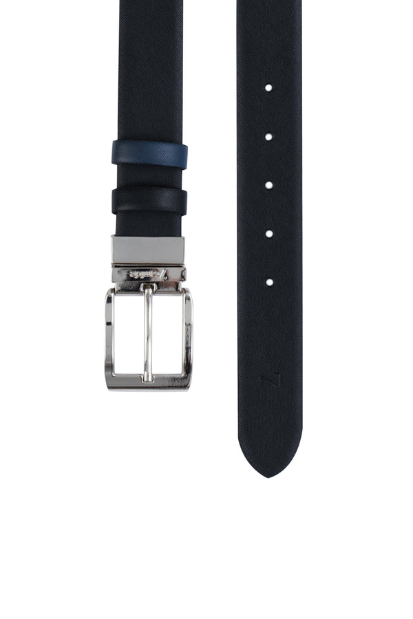 Leather Man Belt Blue Black