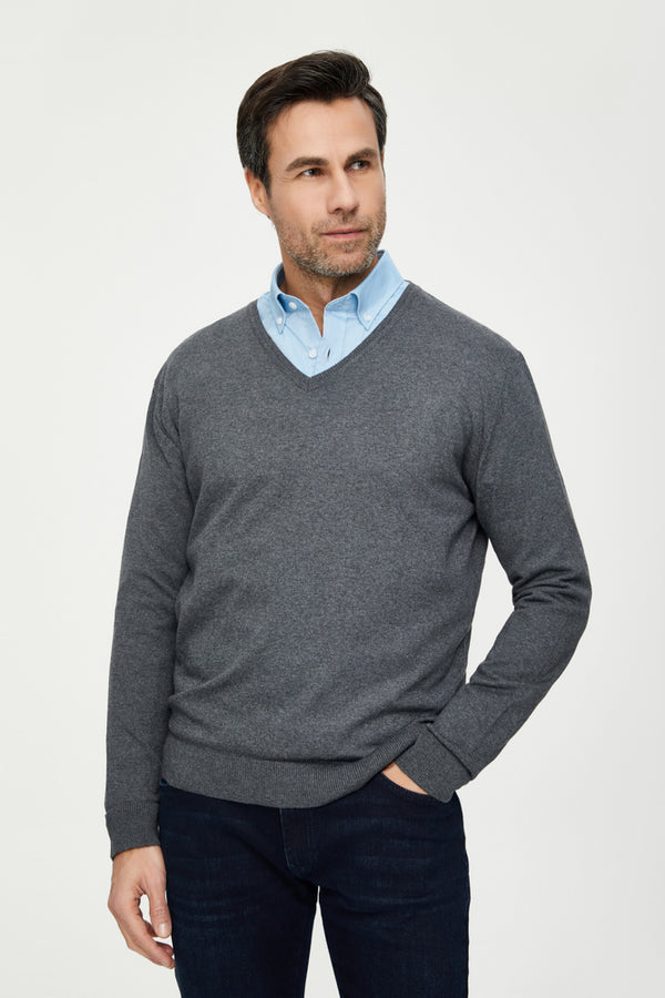 Maglione Uomo Microfibra Grigio