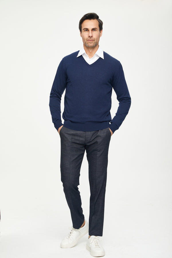 Maglione Uomo Microfibra Blu