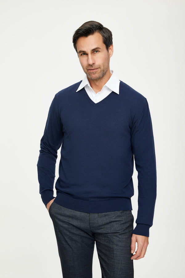 Maglione Uomo Microfibra Blu