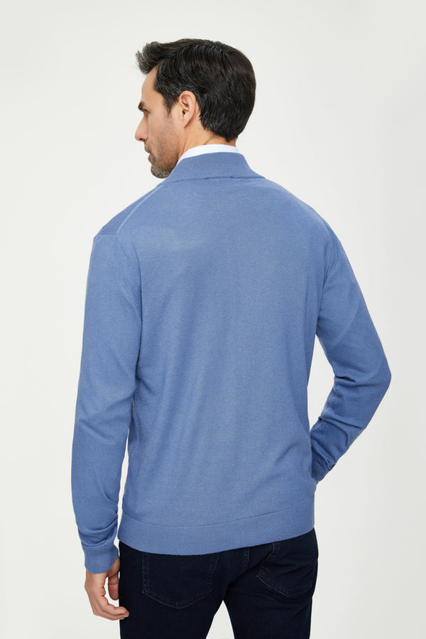 Maglione Uomo Microfibra Blu