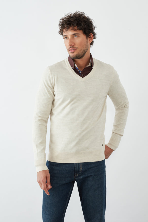 Pull-over Homme Beige